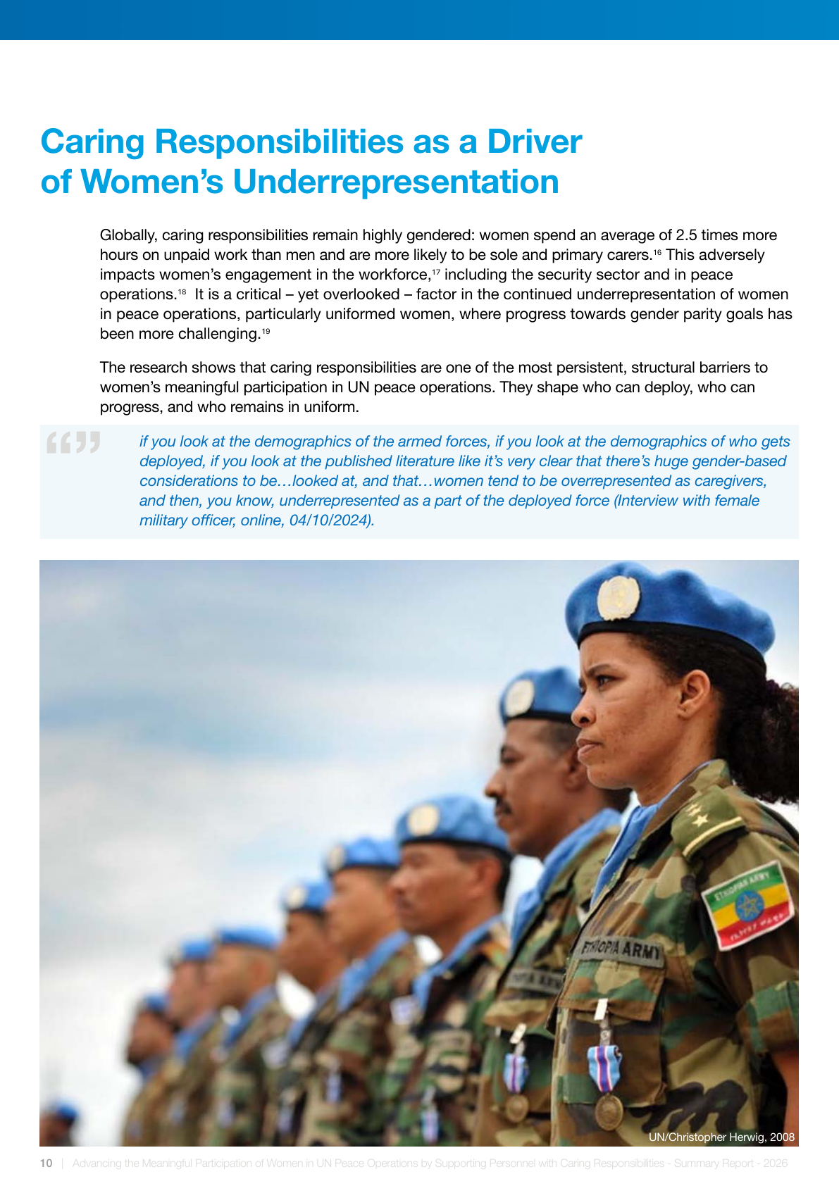 Women peacekeepers on parade